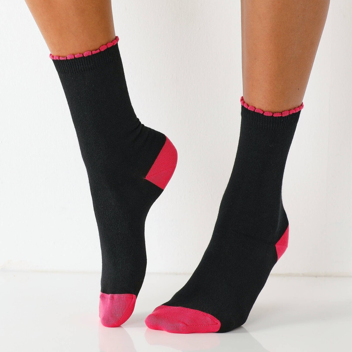 Ponožky s kontrastnými detailmi, súprava 5 párov