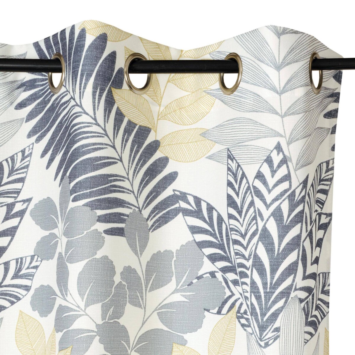 Záves s očkami a dvojfarebnou potlačou listov