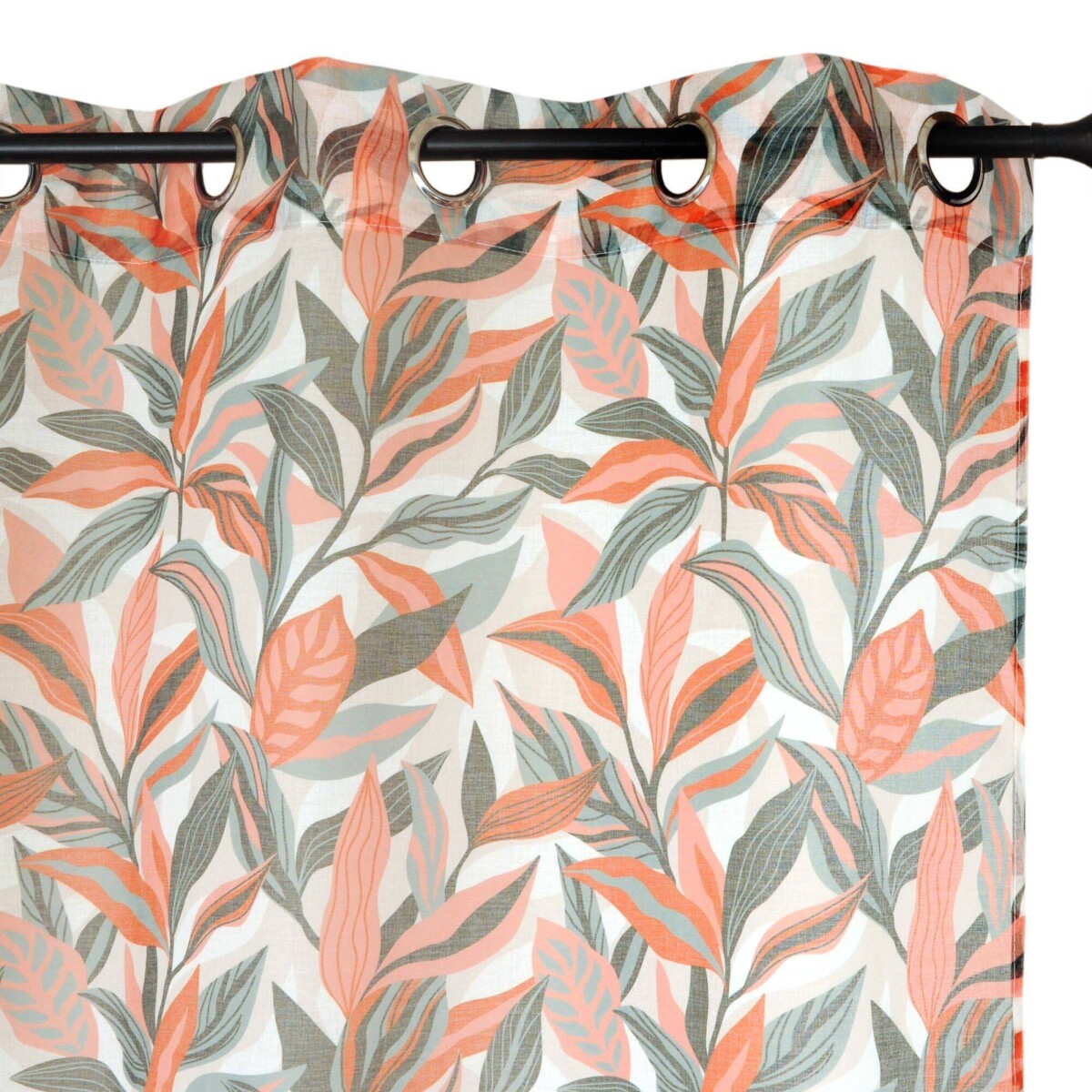 Etamínová záclona s potlačou listov