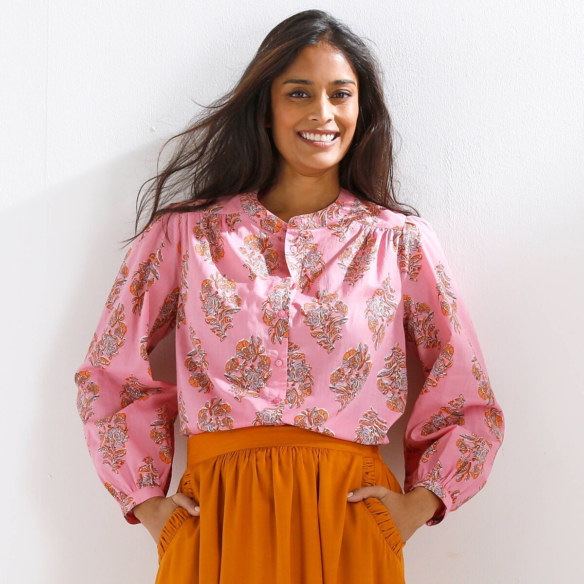 Blúzka s dlhými rukávmi a
		potlačou