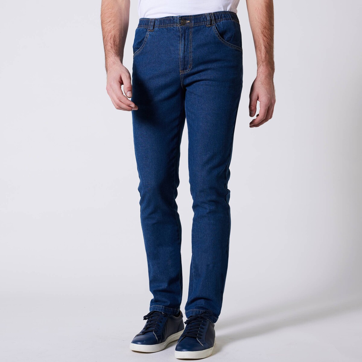 Rovné pružné pohodlné džínsy so 4 vreckami