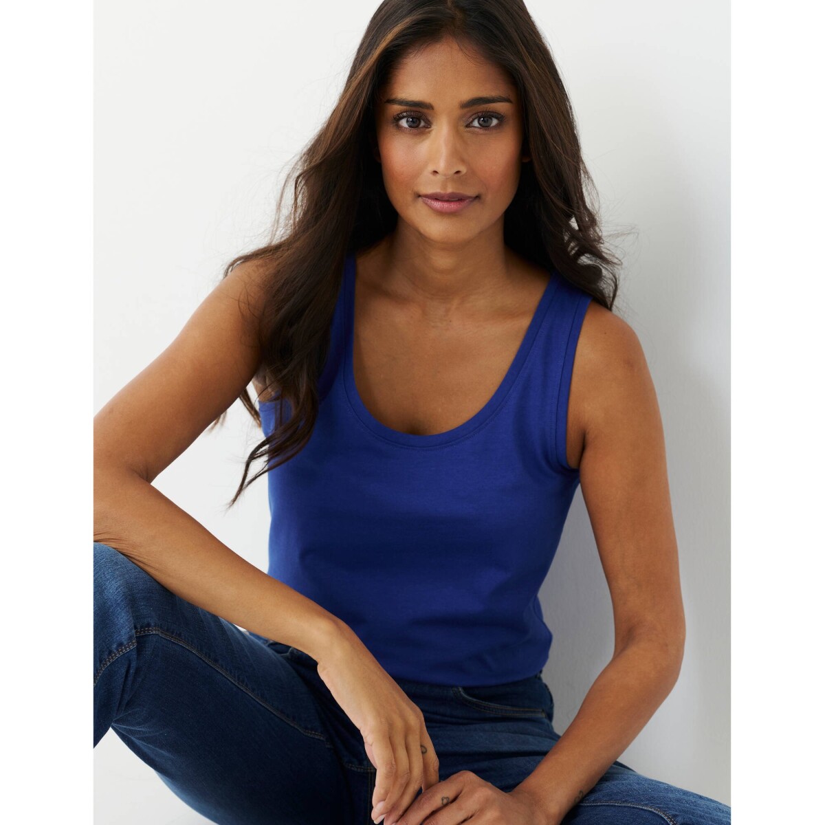 Top so širokými ramienkami, jednofarebný