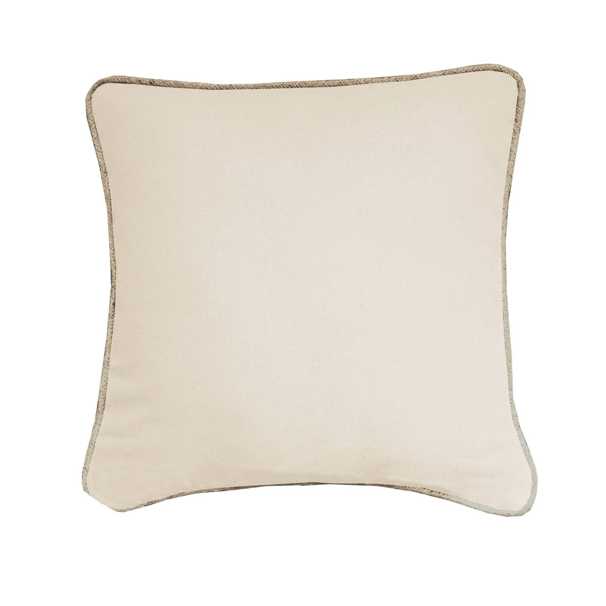 Jednofarebný vankúšik s jutovým lemom