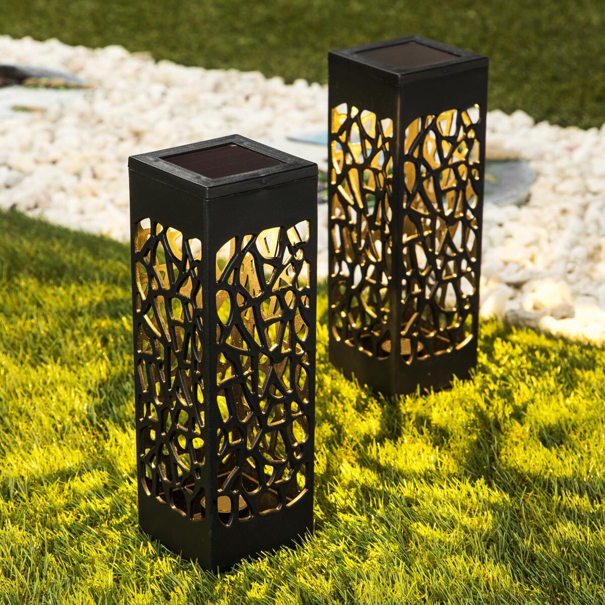 Solárna tieňová lampa, sada 2 ks