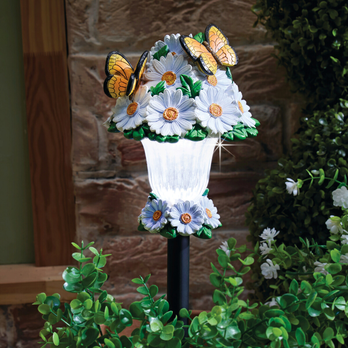 Solárna lampáš Kvetina s motýľmi