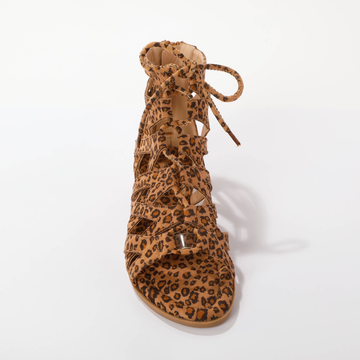 Remienkové sandále Rímanky s leopardím vzorom