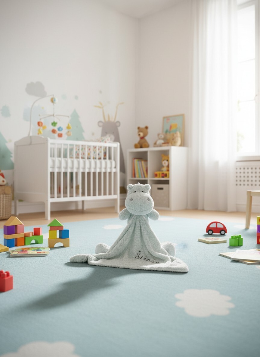 Plyšový zaspávač s hračkou s výšivkou