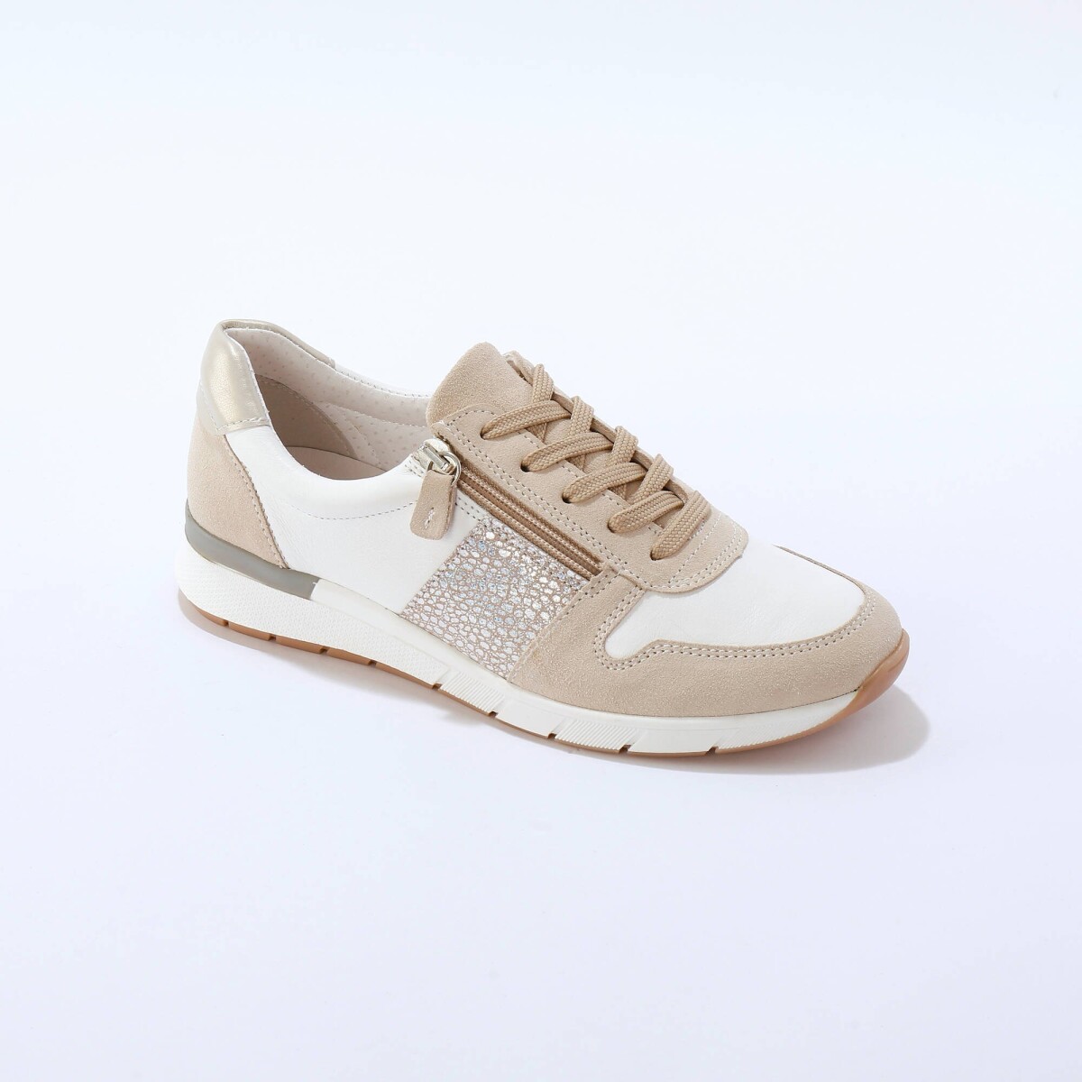 Kožené tenisky so zipsom a šnúrkami