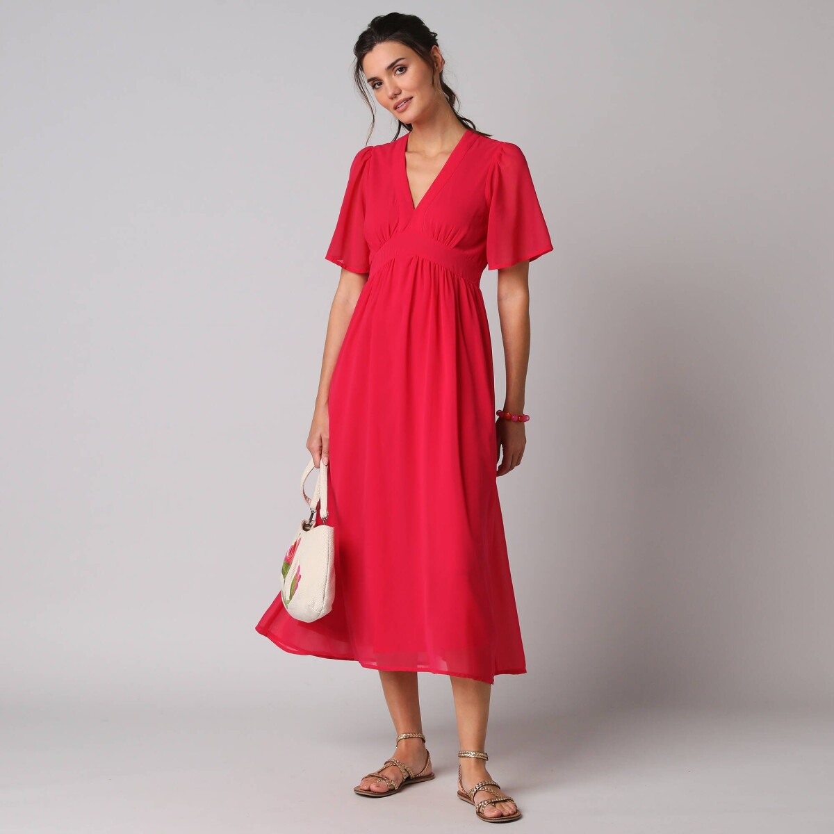 Dlhé volánové jednofarebné šaty