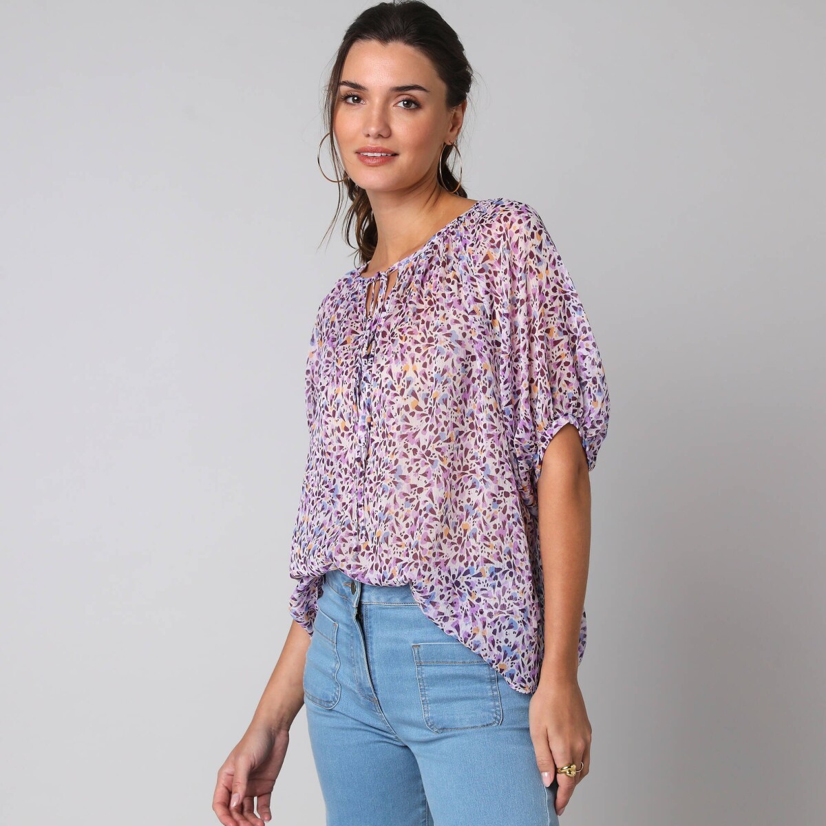 Blúzka s nariaseným golierom