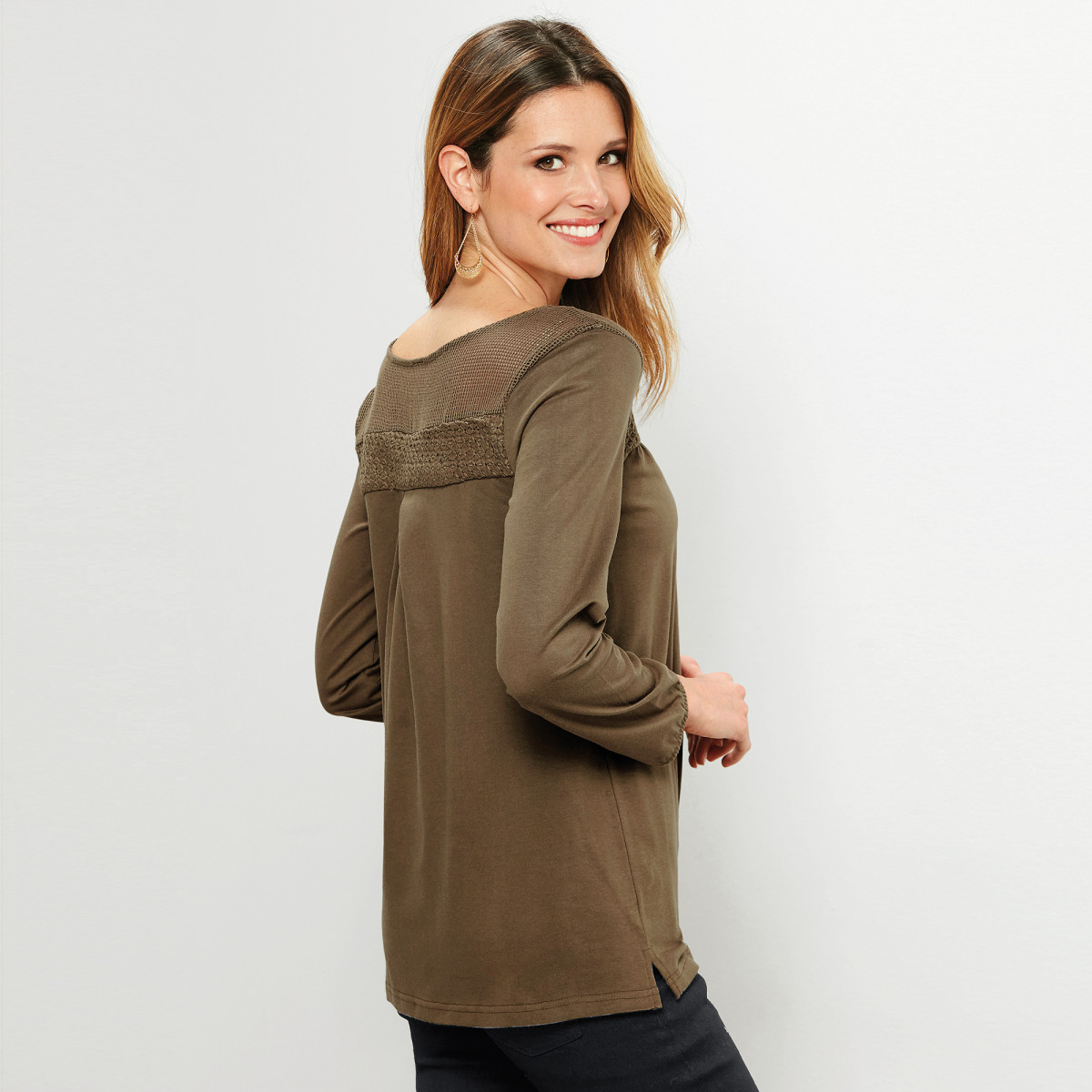 Tričko s ažúrovou vsadkou