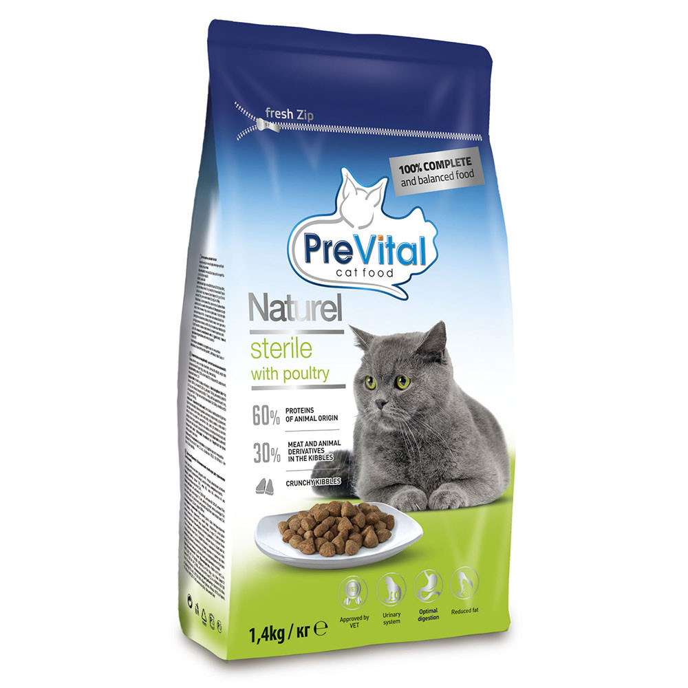 Levně PreVital Naturel cat STERILE 1,4 kg