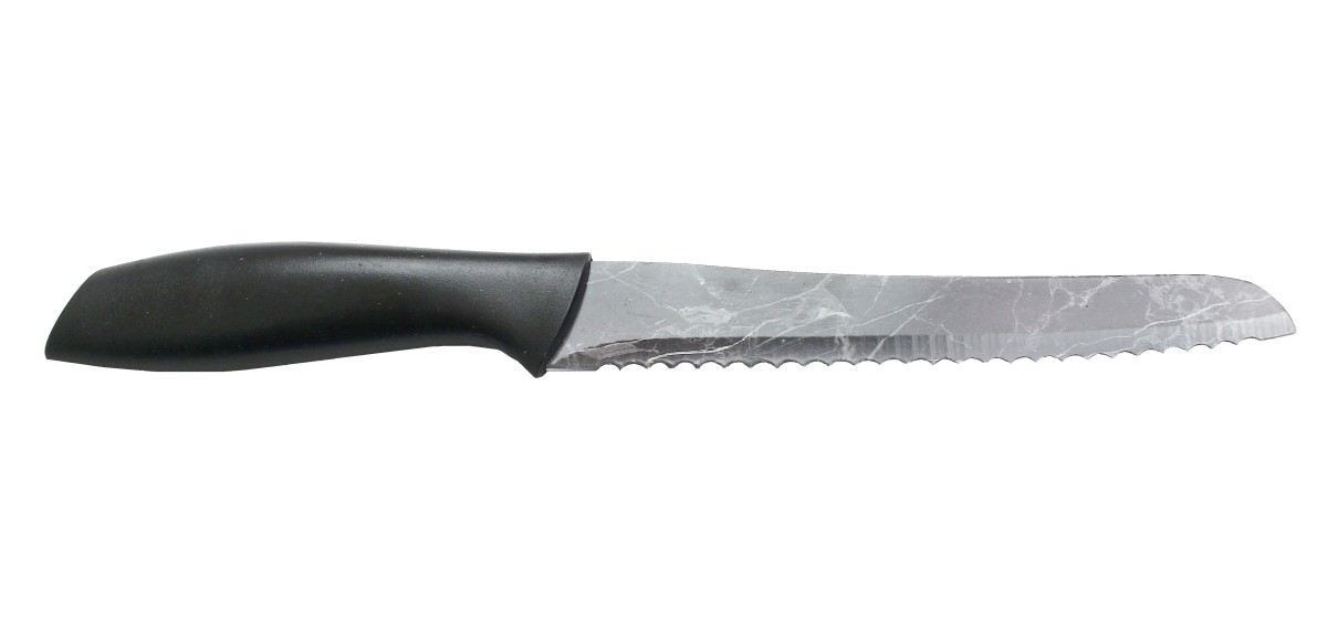 E-shop Nôž na pečivo 30cm čierny mramor
