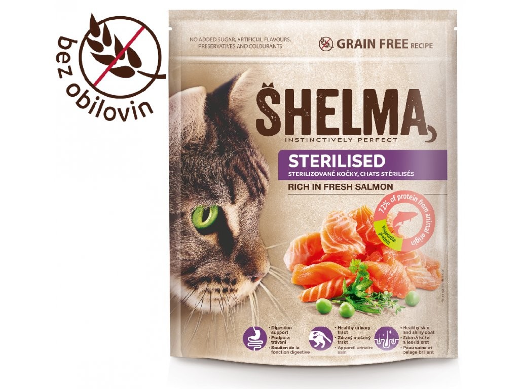 Shelma Sterile bezobilné granule pro dospělé kočky 750g