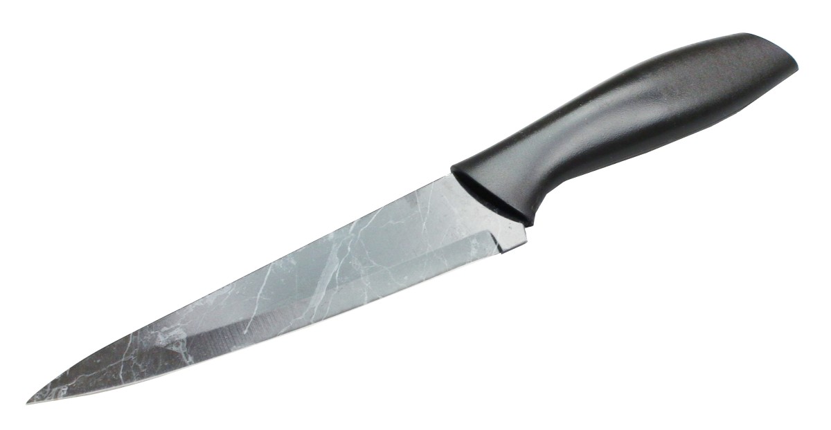 Šéfkucharský nôž 28cm čierny mramor