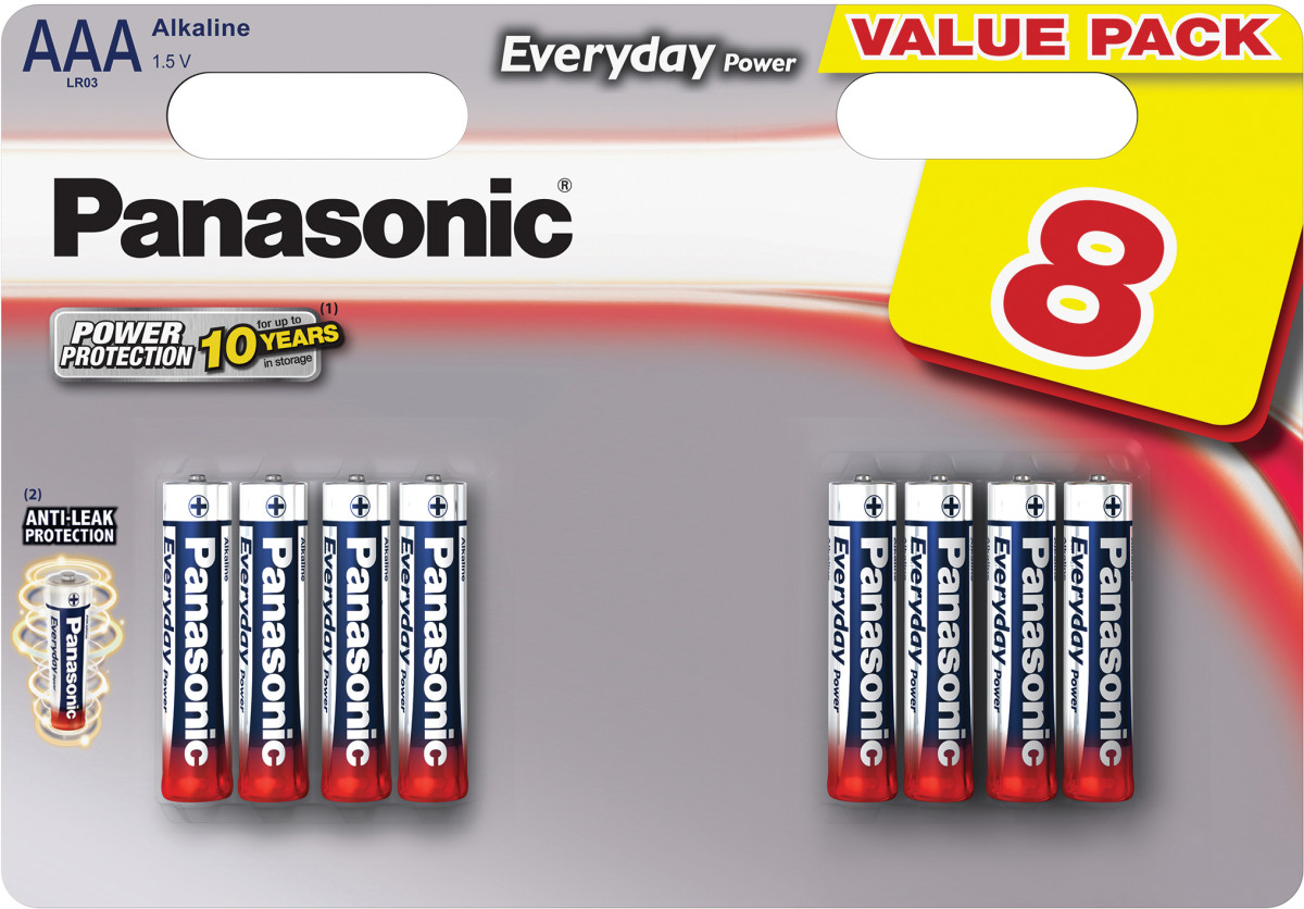8 baterii PANASONIC AAA 1,5 V micro