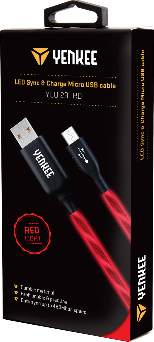 Cablu sincronizare/încărcare MICRO USB iluminat