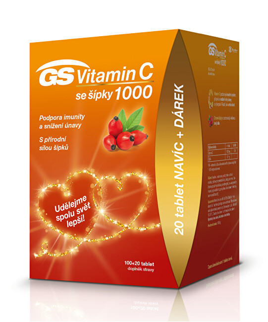 GS Vitamin C 1000 + šípky 120 tablet