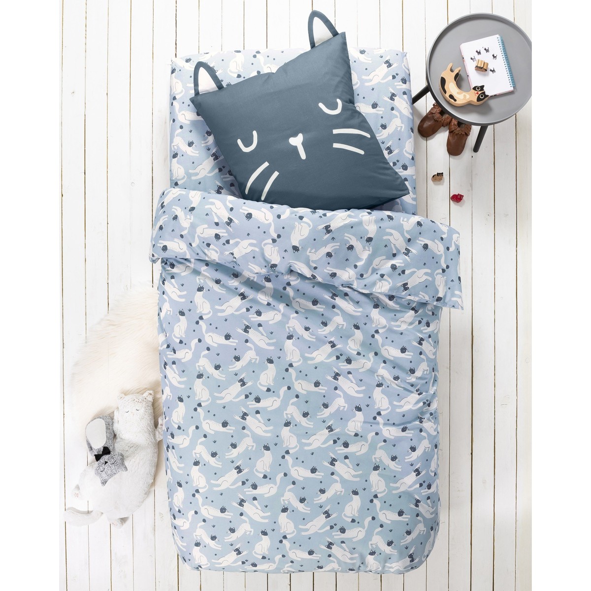E-shop Detská posteľná bielizeň Mňau s potlačou, pre 1 osobu, bavlna