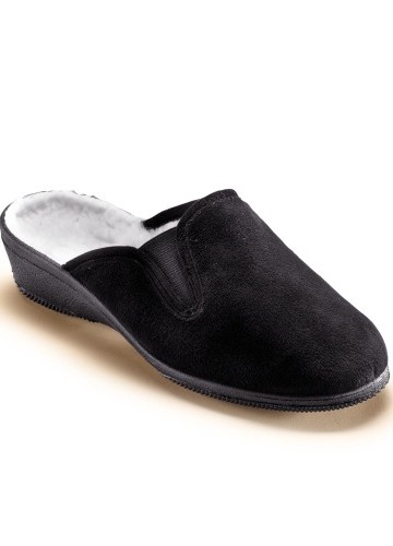 Jednofarebné papuče, čierne