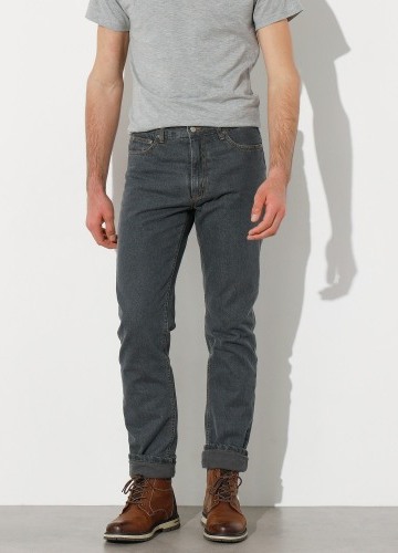 Rovné džínsy s flanelovou podšívkou