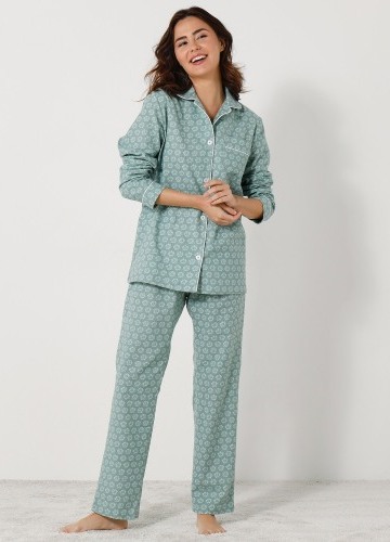Flanelové pyžamo s potlačou "roziet"
