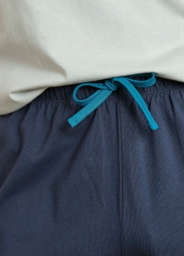 Jednofarebné pyžamové šortky, námornícky modré