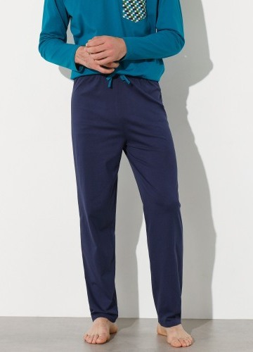 Jednofarebné pyžamové nohavice, námornícky modré