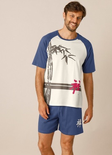 Pyžamo so šortkami s motívom bambusu