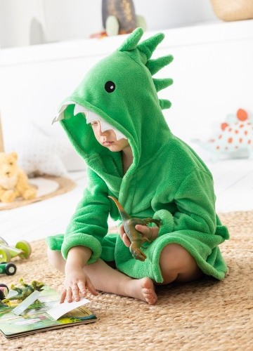 Dětský župan dinosaurus s kapucí