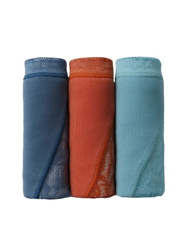 Súprava 3 super maxi nohavičiek z pružnej bavlny s čipkou