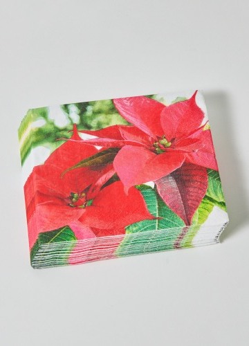 Sada 20 papírových ubrousků s motivem vánoční hvězdy