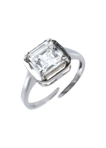Nastavitelný stříbrný prsten s hranatým kamínkem