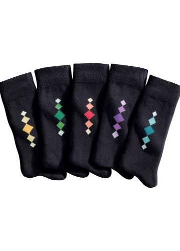 Ponožky s farebným motívom, súprava 5 párov