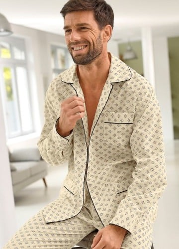 Klasické pyžamo z bavlneného popelínu s potlačou