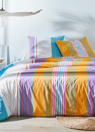 Bavlnená posteľná bielizeň Detroit s pruhovanou potlačou