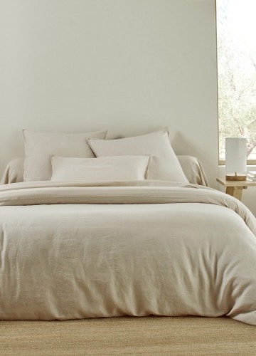 Jednofarebné obojstranná posteľná bielizeň opraný ľan a bavlna