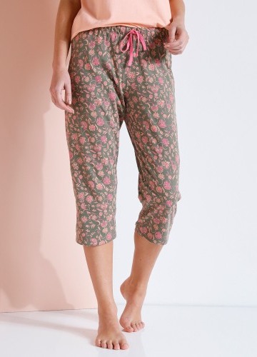 Pyžamové 3/4 kalhoty s potiskem květin "Bohème"