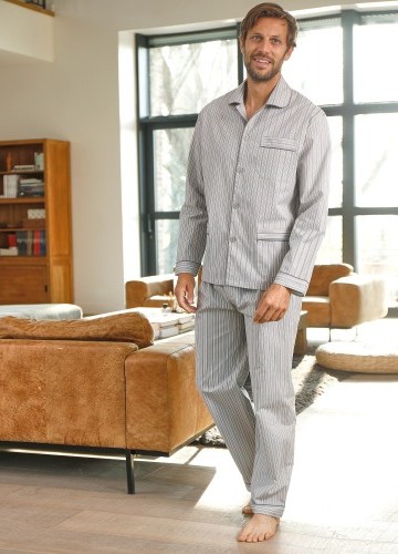 Pruhované pyžamo bavlnený flanel