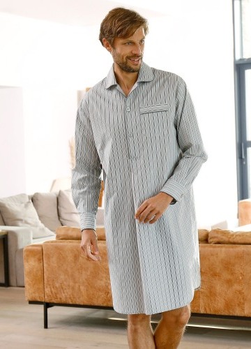 Pruhovaná pyžamová košeľa, bavlnený flanel