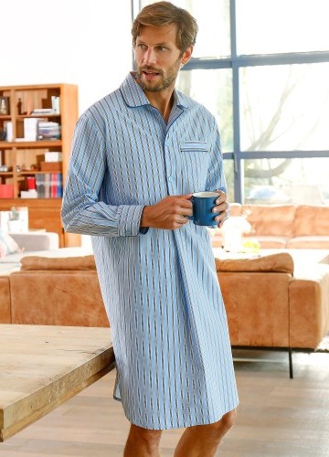 Pruhovaná pyžamová košile, bavlněný popelín
