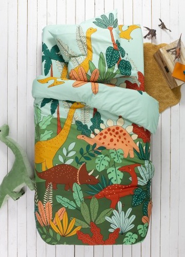 Detská posteľná bielizeň Jurassi, bavlna, potlač dinosaurov