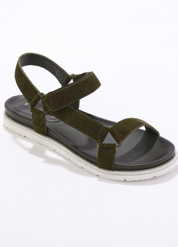 Športové sandále na suchý zips, koža s certifikátom LWG