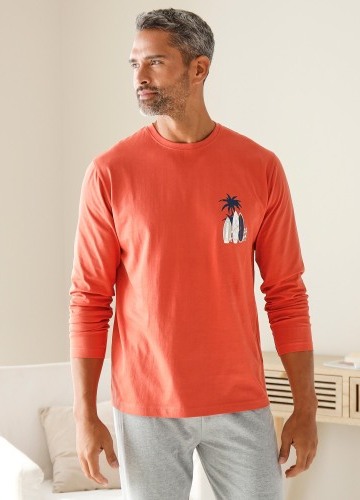 Pyžamové tričko s dlhými rukávmi, motív "surf"
