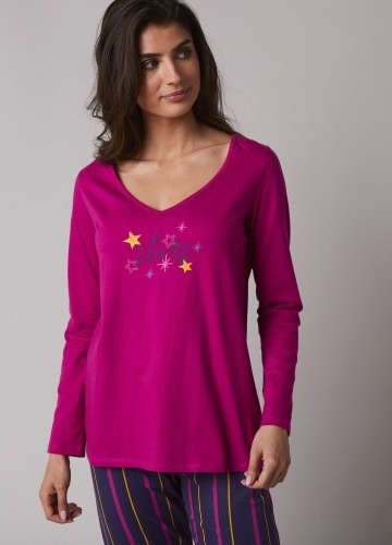 Pyžamové tričko s dlhými rukávmi s potlačou Estrella
