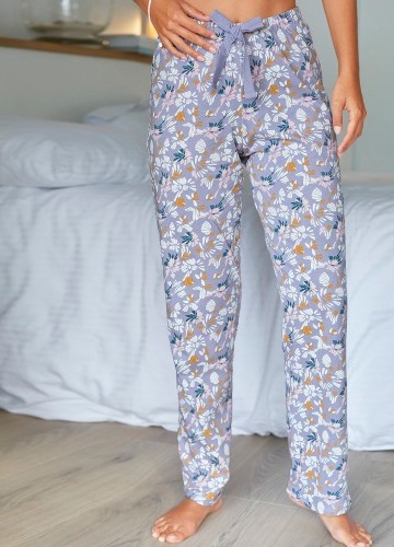 Pyžamové nohavice s potlačou "okvetných lístkov"