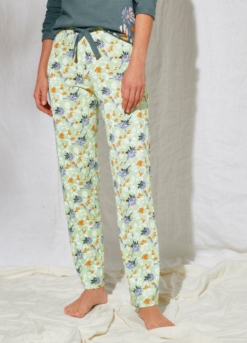 Pyžamové kalhoty s potiskem "okvětních lístků"