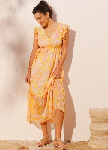 Dlouhé šaty s potiskem z recyklovaného polyesteru