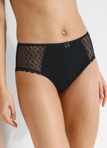 Jednofarebné maxi nohavičky z bavlny a čipky Coria zn. Confidence Lingerie®, súprava 2 ks