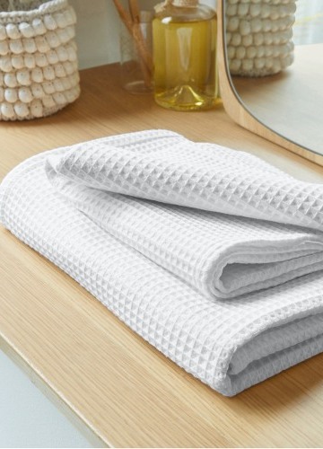 Koupelnový textil se vzorem včelích pláství 320g/m2